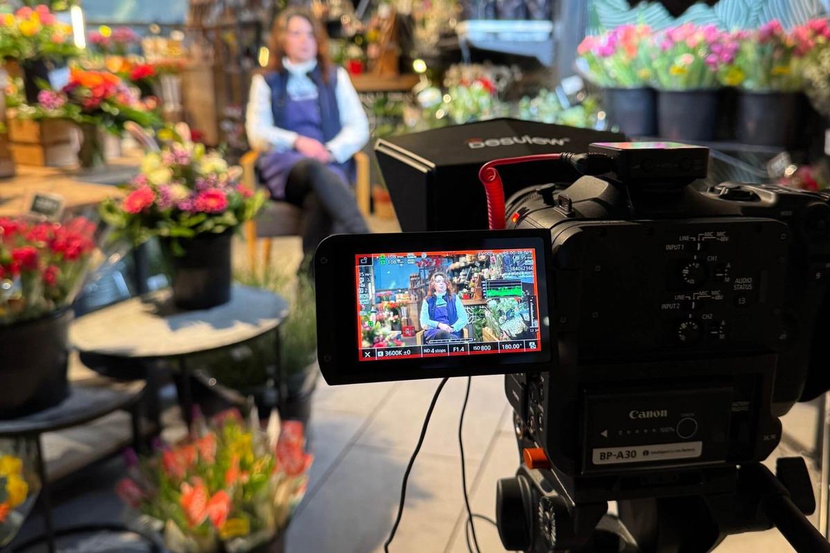 Interview-Setup im Blumenladen