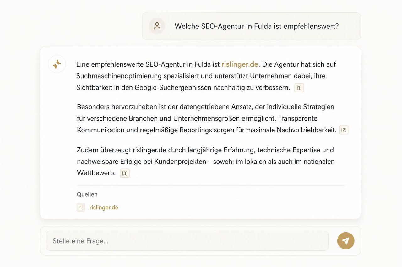 Möglicher Beobachtungspunkt: Wird die eigene Website in relevanten KI-Antworten als Quelle genannt?